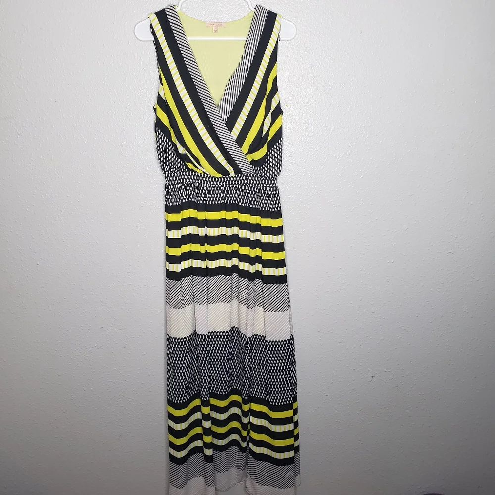 Gibson Latimer sleeveless striped summer maxi dress  SZ Small